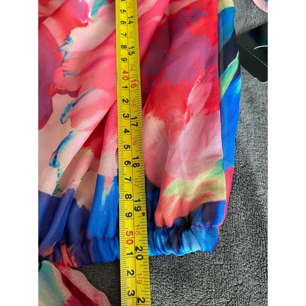 NEW Prelude Womens Floral Blouse 3/4 Sleeve Scoop Neck Pullover Top S - Picture 8 of 12